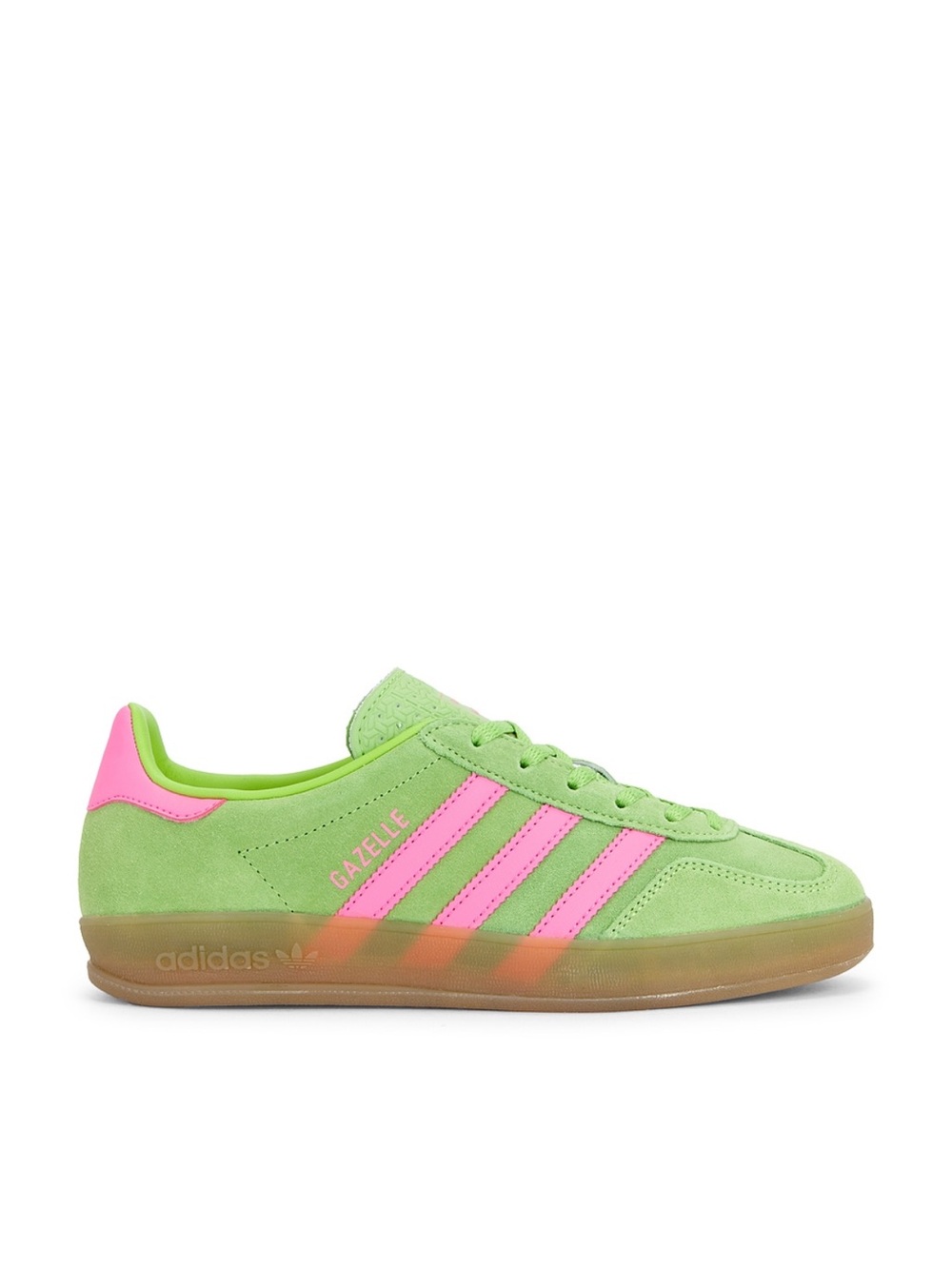 adidas Gazelle Indoor Sneaker in Lime Green & Hot Pink
